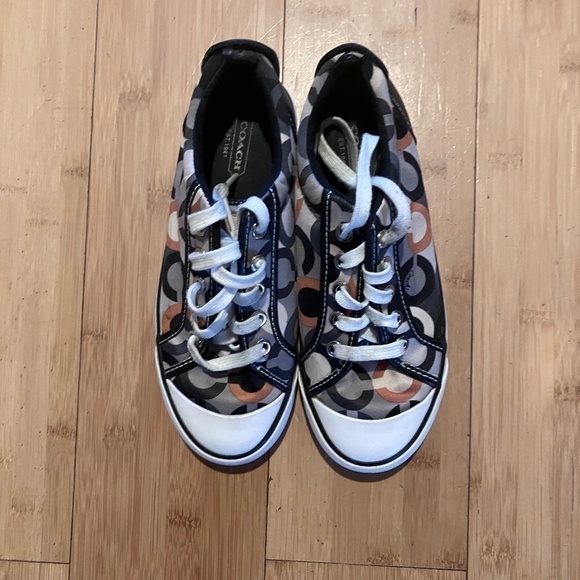 Vintage Y2K Women’s Size 6 Coach Monogram Logo Canvas Sneakers - Picture 1 of 7